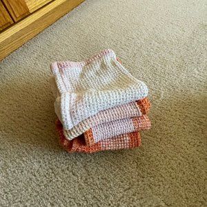 Orange and White Dish Rags